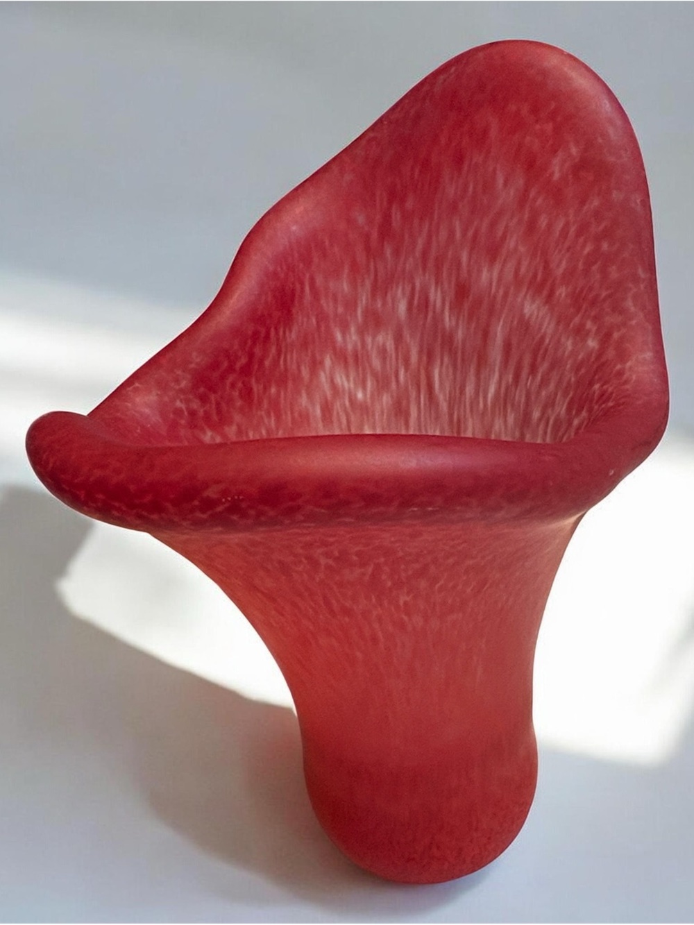 Kosta Boda Red Funghi Art Glass Vase